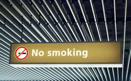 no smoking sign on the airportの写真素材