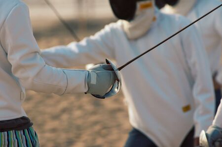 Fencing on the beachの写真素材