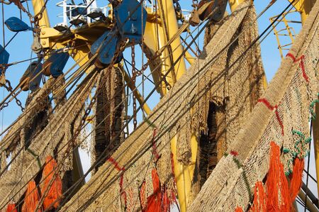 abstract colorful photo of fishing netsの写真素材
