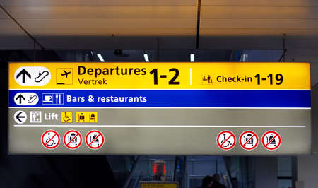 departure sign at airportの写真素材