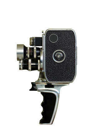 old film camera isolated on whiteの写真素材