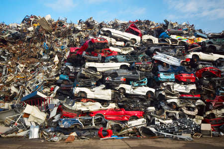 a pile of used carsの写真素材