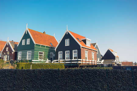 old dutch houses on a day in summerの写真素材