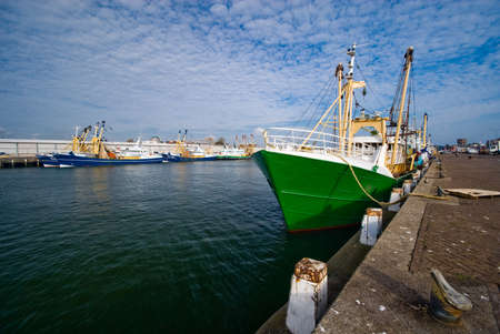 fishing ships in the harborの写真素材