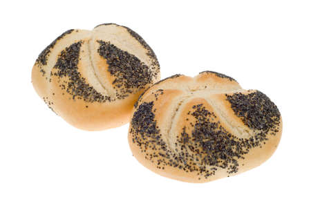 white bread bun with seeds isolated on a white background