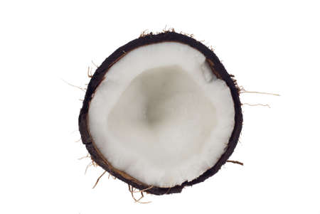 coconut isolated on white background, no shade so its easy to select and editの写真素材