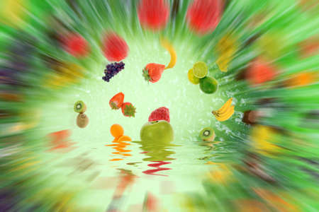 colorful fresh summer fruit abstract backgroundの写真素材
