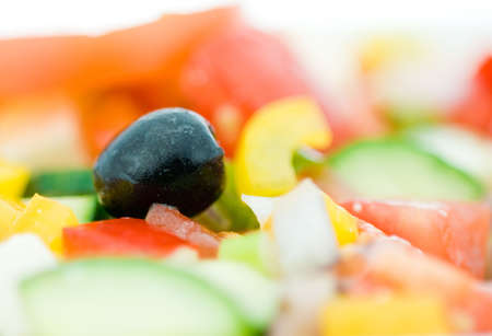 close-up of a fresh greek saladの写真素材