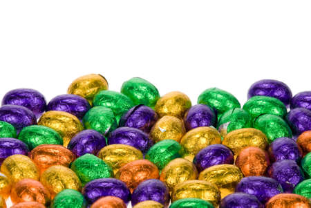 chocolate easter eggs isolated on a white background
