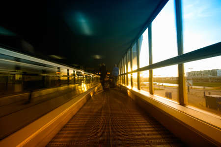 abstract image a moving escalator (BLURRY !)の写真素材