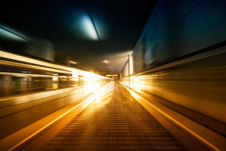 abstract image a moving escalator (BLURRY !)の写真素材