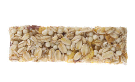 muesli bar isolated on a white backgroundの写真素材