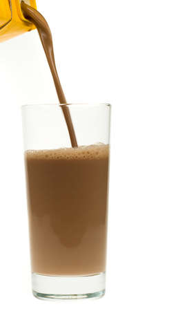 chocolate milk isolated on a white backgroundの写真素材