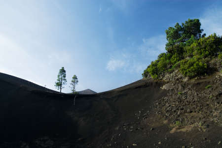 black volcano landscape in La Palma Canary Islands (el pilar)の写真素材