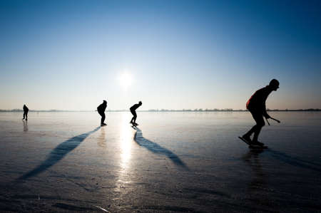 ice skating in the netherlandsの写真素材