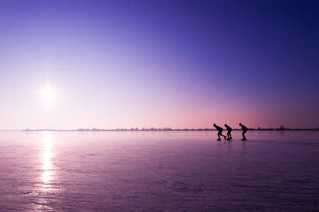 ice skating in the netherlandsの写真素材