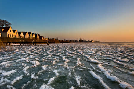 Winter landscape in the netherlandsの写真素材