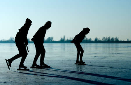 ice skating in the netherlandsの写真素材