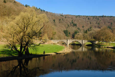 bridge and river landscape in Bouillon, Ardennes Belgiumの写真素材