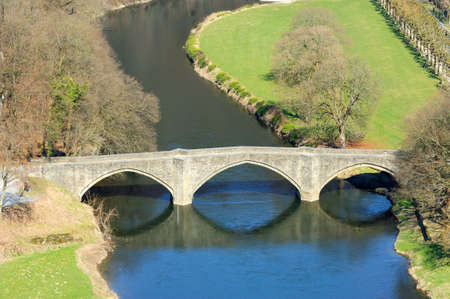 bridge and river landscape in Bouillon, Ardennes Belgiumの写真素材