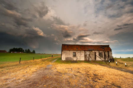 old building in a small village called Laaksum in Friesland The Netherlandsの写真素材