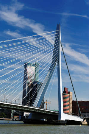 Erasmus bridge in Rotterdam the Netherlands, Europeの写真素材