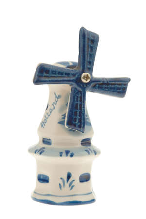 Dutch souvenir windmill isolated on a white backgroundの写真素材