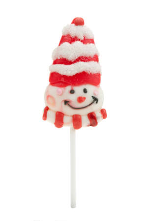 Christmas lollipop isolated on a white backgroundの写真素材