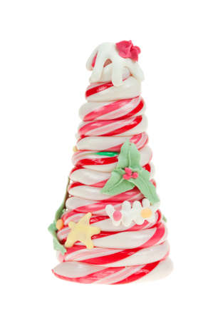 Christmas tree candy isolated on a white backgroundの写真素材
