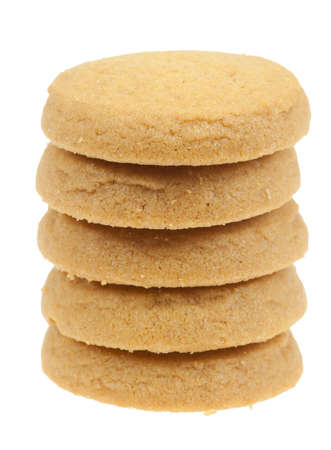 Butter cookies isolated on a white backgroundの写真素材