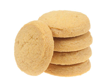Butter cookies isolated on a white backgroundの写真素材