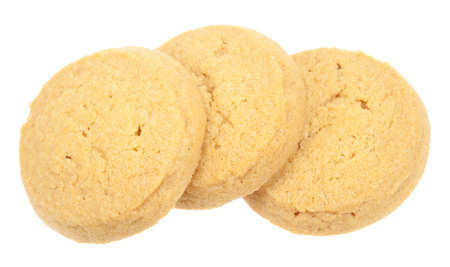 Butter cookies isolated on a white backgroundの写真素材