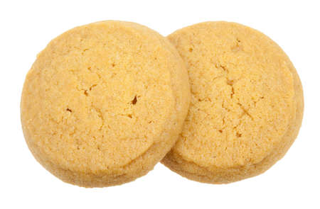 Butter cookies isolated on a white backgroundの写真素材