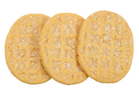 sugar waffles isolated on a white backgroundの写真素材