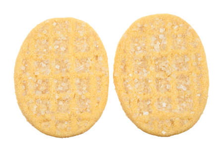 sugar waffles isolated on a white backgroundの写真素材