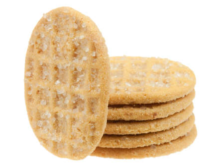 sugar waffles isolated on a white backgroundの写真素材