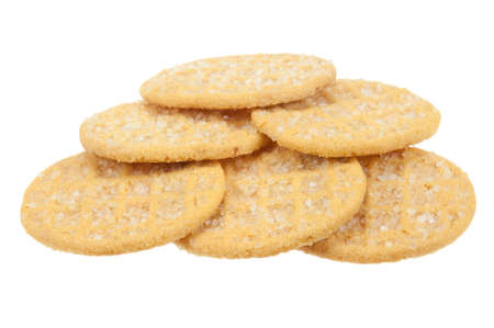 sugar waffles isolated on a white backgroundの写真素材