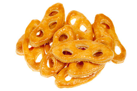 krakeling a Dutch cookie isolated on a white backgroundの写真素材