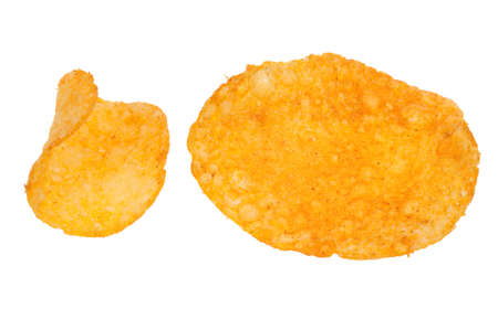 paprika chips isolated on a white backgroundの写真素材