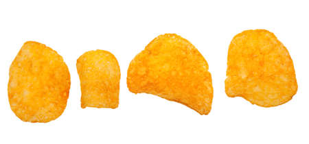 paprika chips isolated on a white backgroundの写真素材