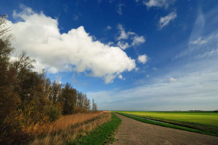 Typical country landscape in Marken The Netherlands (near Amsterdam)の写真素材