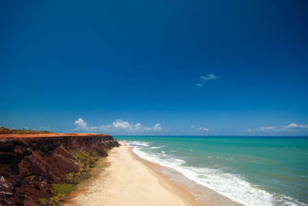 Cliffs and beach at Praia das Minas near Pipa Brazilの写真素材