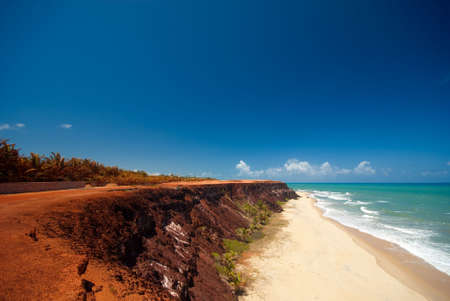 Cliffs and beach at Praia das Minas near Pipa Brazilの写真素材