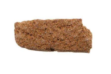 piece of hashish, Photo taken with a macro lens, isolated on a white backgroundの写真素材