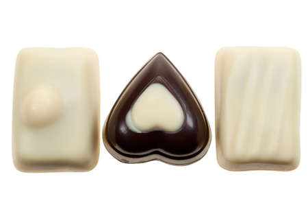 Belgian pralines isolated on a white background の写真素材
