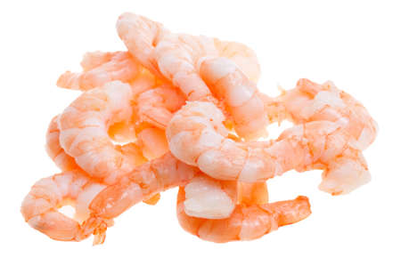 prepared shrimp isolated on a white backgroundの写真素材