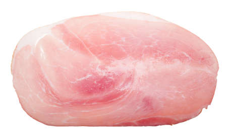 slice of ham isolated on a white backgroundの写真素材