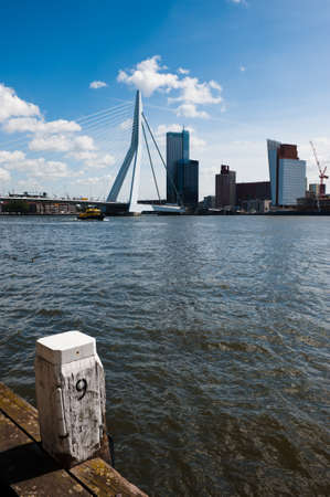 Erasmus bridge in Rotterdam the Netherlands, Europeの写真素材