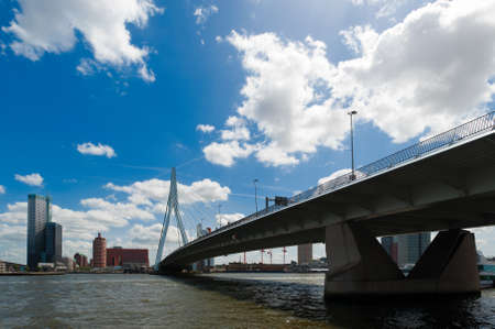 Erasmus bridge in Rotterdam the Netherlands, Europeの写真素材