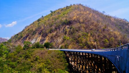 bridge pass over valleyの写真素材